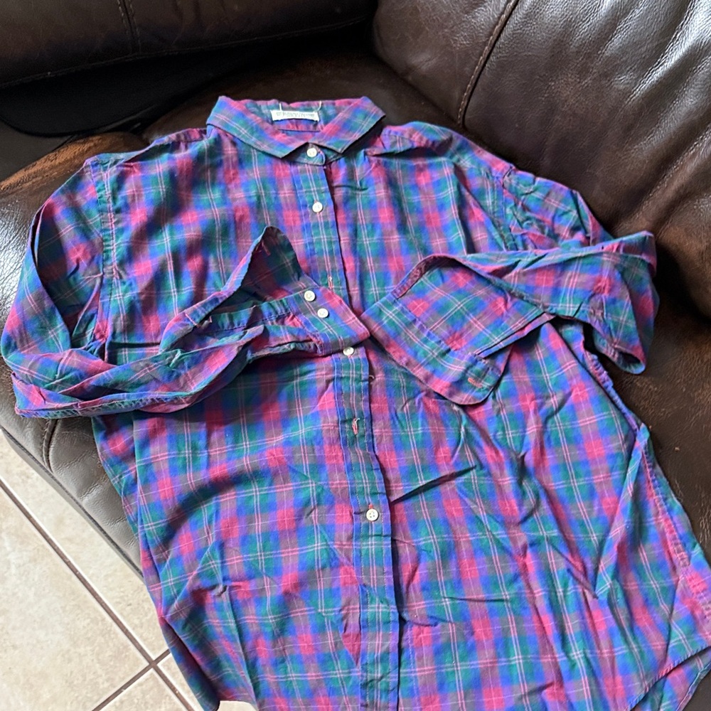 Saddlebred Multicolor Plaid Button-Down Shirt - image 1